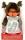 Kleine Monchhichi Braut, 20cm groß, mit weißem Kleid, Schleier und Blumenstrauß.