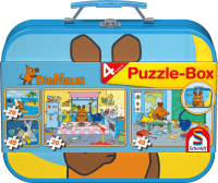 Puzzlebox Die Maus im Metallkoffer mit bunten Motiven und...
