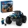 Blauer Lego City Monstertruck mit großen Rädern und auffälligem Design.