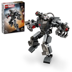LEGO Marvel War Machine Mech Spielzeugfigur mit beweglichen Gliedern und detailreicher Rüstung.