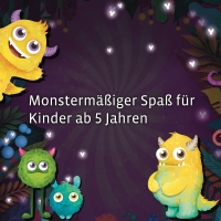Buntes Puzzle-Spiel für Kinder mit monstermäßigem Design und kniffligen Rätseln
