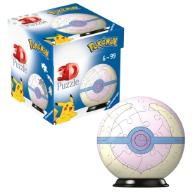 Blaues Pokémon Puzzle-Ball mit Heilball-Motiv und 54 Teilen.