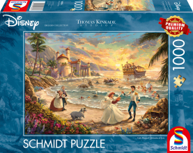 Blaues T-Shirt mit Disney The Little Mermaid Print und Rundhalsausschnitt.