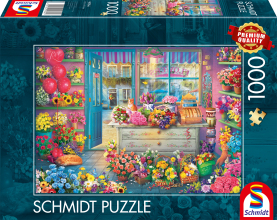 Puzzle mit Motiv eines bunten Blumenladens, 1000 Teile.