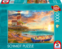 Puzzle mit Sonnenuntergang in der Leuchtturmbucht, 1000...