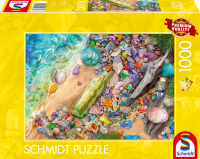 Buntes Puzzle mit Motiv von leuchtendem Strandgut, 1000...