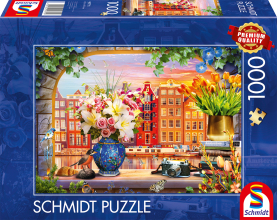 Puzzle Besuch in Amsterdam mit 1000 Teilen und detailreichem Stadt-Motiv.