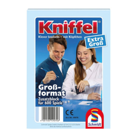 Kniffelblock extra groß mit viel Platz für deine Würfe - ideal für lange Spieleabende!