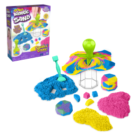 Kinetischer Sand Squish n Create Set mit Formschaufeln und Sandspielzeug für stundenlangen Spielspaß.