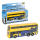 Miniatur-Doppeldeckerbus in blau und rot mit Rückzugsmotor, ideal für Kinder zum Spielen.