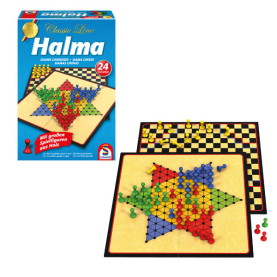 Holzspiel Halma mit 24 verschiedenen Spielvarianten und klassischem Design.