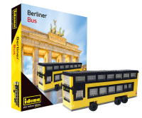 Bunte Mini-Bausteine-Set des Berliner Doppeldecker-Busses.