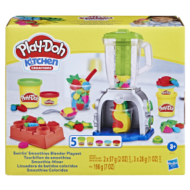 Play-Doh Küchenkreation Set mit verschiedenen Werkzeugen und farbiger Knete.