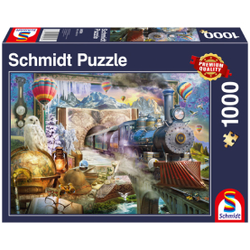 Puzzle Magische Reise mit 1000 Teilen, detailreich illustriert.