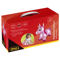 Rosa Hüpfpferd Einhorn aus Plüsch mit...