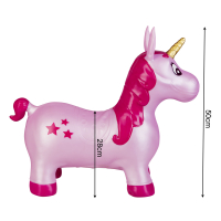 Idena Hüpfpferd Einhorn mit Sternen pink 59x23x53cm