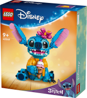 LEGO Disney Classic Stitch Bausteine Set mit Figuren von Stitch, Lilo und einem Blumenstrauß.