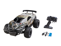 Gelbes RC-Car Desert Rat im Maßstab 1:10 mit vollgefedertem Fahrwerk und ferngesteuerter Steuerung