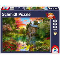 Puzzle Die Wassermühle mit 1000 Teilen, detailreiche...