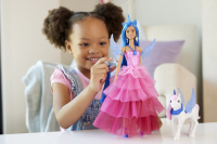 Barbie Puppe in blauem Kleid mit Diamantschmuck und...