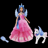 Barbie Puppe in blauem Kleid mit Diamantschmuck und blonden Haaren