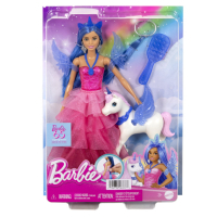 Barbie Puppe in blauem Kleid mit Diamantschmuck und blonden Haaren