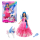 Barbie Puppe in blauem Kleid mit Diamantschmuck und blonden Haaren.