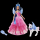 Barbie Puppe in blauem Kleid mit Diamantschmuck und blonden Haaren