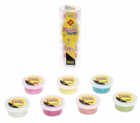 Pastellfarbene Kleisterperlen im 6er-Pack, je 8g, ideal für kreatives Basteln und DIY-Projekte.
