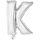 Mini-Folienballon Buchstabe K in Silber für besondere Anlässe und Dekorationen.