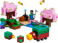 Baukasten Lego Minecraft: Der Kirschblütengarten mit detailreichen Blöcken und Spielfiguren