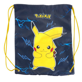 Turnbeutel mit Pokémon-Motiv in den Maßen 33x42cm.