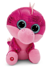 Plüsch-Drache Kay Kay von NICI, 15cm groß mit glänzenden Glubschaugen und bunten Farben.