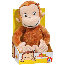 Brauner Plüsch-Affe Coco mit neugierigem Blick und einer Größe von 26cm.