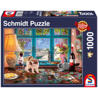 Puzzle mit Motiv am Puzzletisch, 1000 Teile, für...