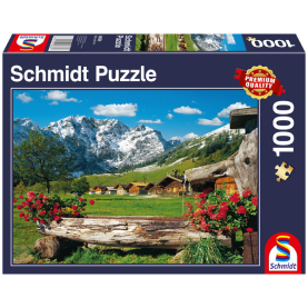 Puzzle Blick ins Bergidyll mit 1000 Teilen, detailreichem Bergmotiv und hoher Qualität.