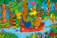 100-teiliges Puzzle Die Maus im Dschungel mit buntem...