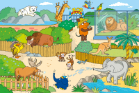 Holzpuzzle Die Maus im Zoo mit 60 Teilen und buntem...