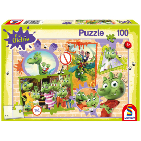 100-teiliges Puzzle Die Olchis: Olchige Freunde mit lustigem Motiv der Olchis, perfekt für Kinder ab 6 Jahren.