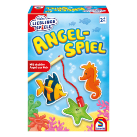 Holz-Angelspiel mit verschiedenen Meerestieren und magnetischen Angelruten.