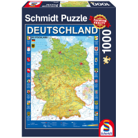 Puzzle Deutschlandkarte mit 1000 Teilen und detailreicher...
