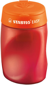 Oranger Spitzdose 3-in-1 mit EasySharpener-Funktion für einfaches Anspitzen von Stiften.