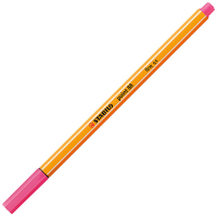 Schwarzer Fineliner mit blauer Kappe und feiner Spitze.