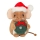 Teddy-HERMANN Plüsch Weihnachtsmaus mit Kranz braun 11cm