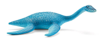Plastikspielzeug eines blauen Plesiosaurus-Dinosauriers...
