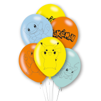 6 Latexballons Pokémon 2024 27,5 cm / 11"