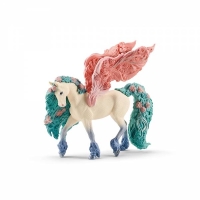 Fantasy-Figur: Blütenpegasus in blauer Farbe mit...