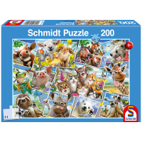 Puzzle Tierische Selfies mit 200 Teilen und buntem Motiv...