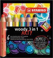 Bunte 3-in-1 Woody Buntstifte mit integriertem Spitzer,...