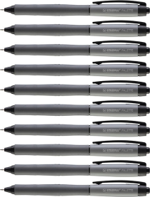 Schwarzer Gelschreiber mit ergonomischem Design und angenehmer Schreibqualität.
